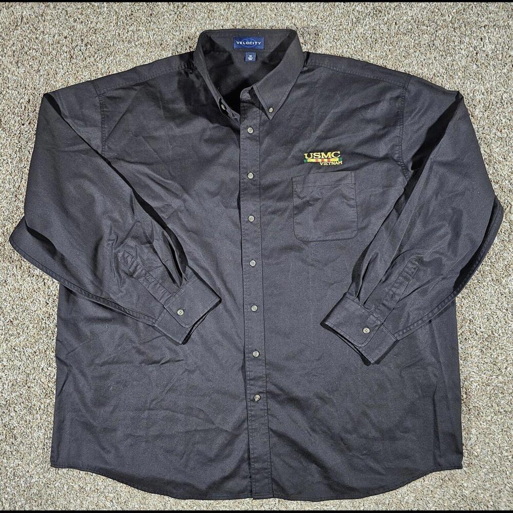 USMC Vietnam Velocity 3X black button up shirt